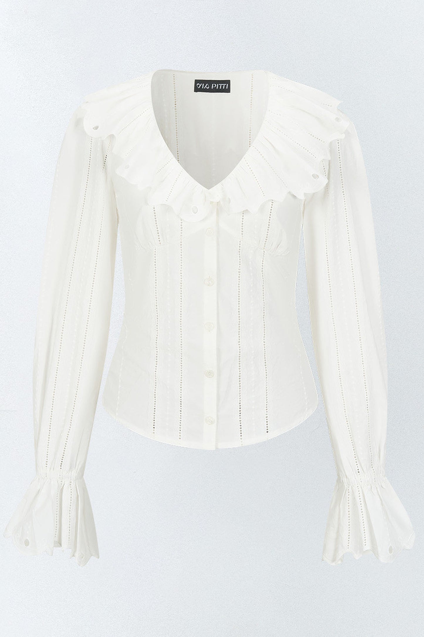 French Lace Tie-Waist Blouse