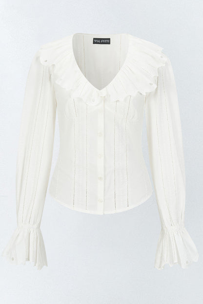 French Lace Tie-Waist Blouse