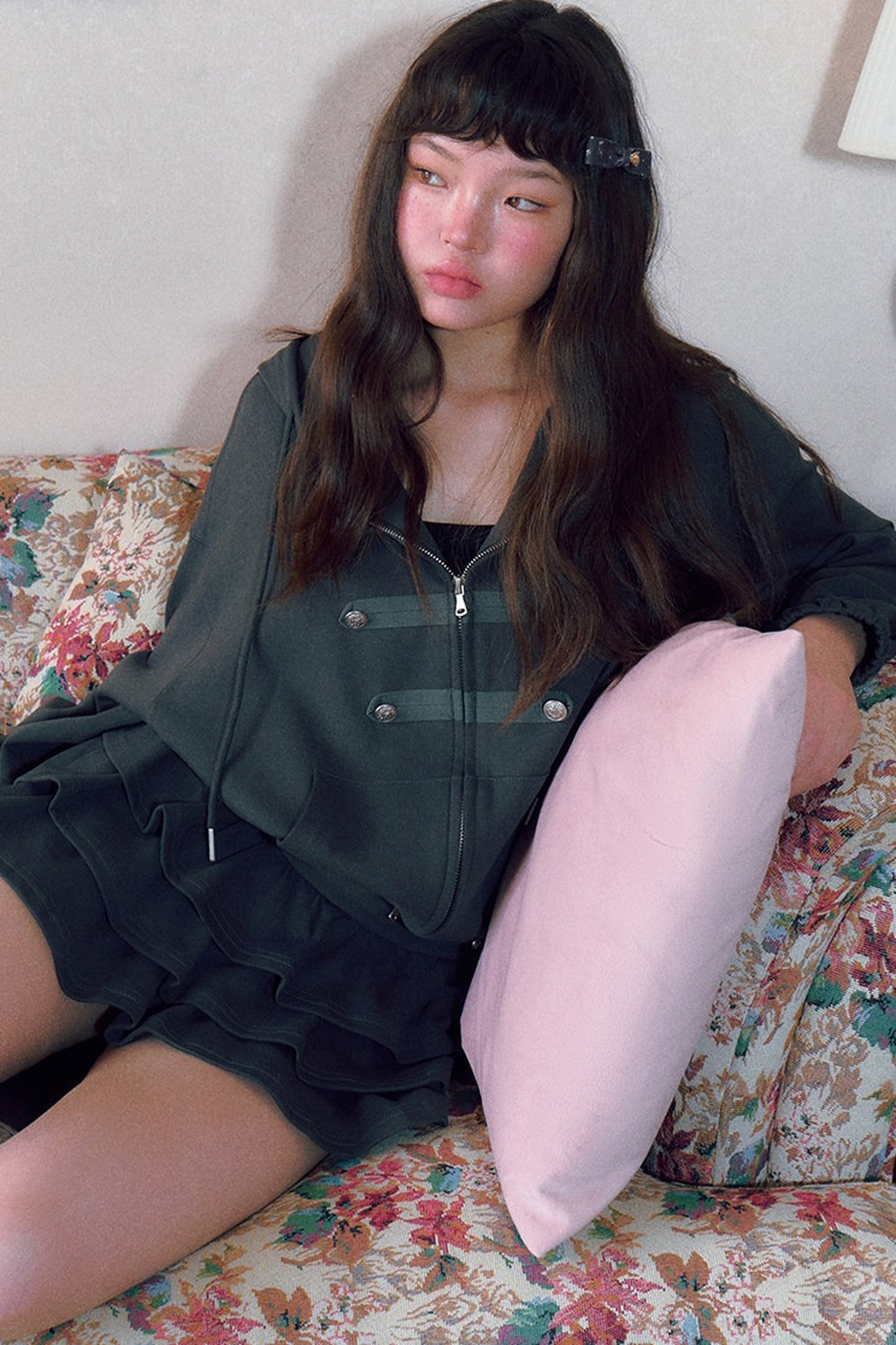 Retro Napoleon Hooded Sweatshirt and Skirt Set-Up