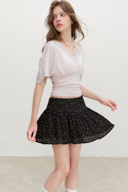 Lace Batwing Sleeve Top