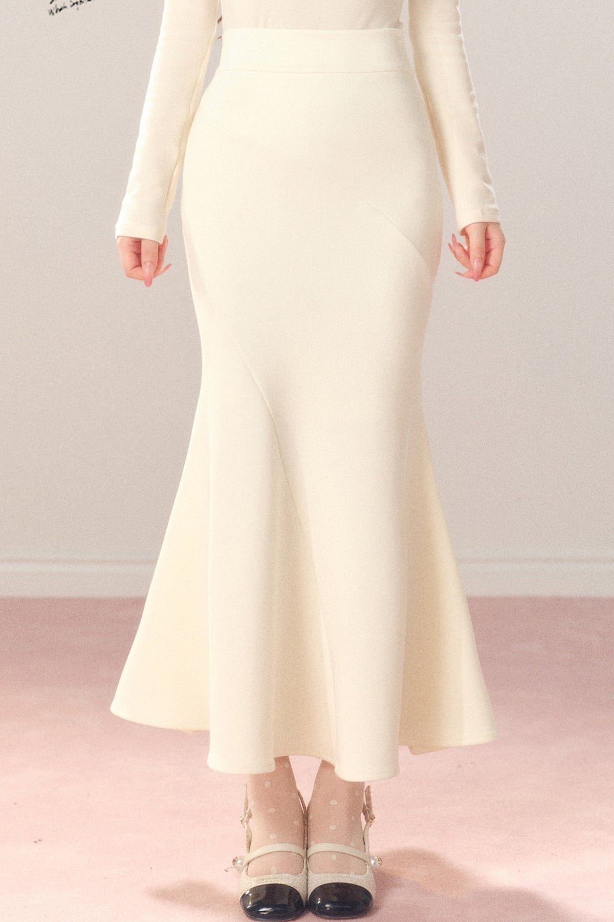 High-Waisted Elastic Fishtail Skirt