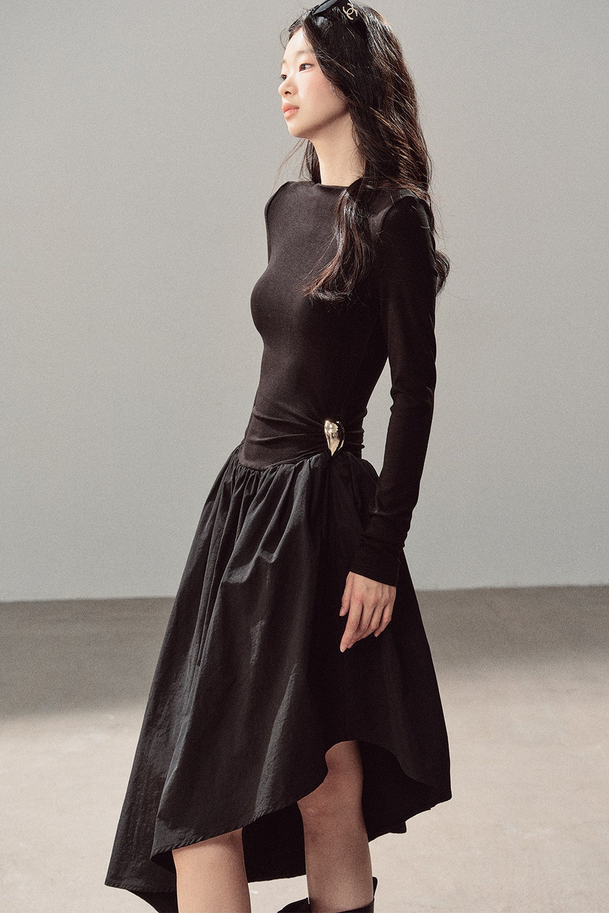 Black T-Shirt Patchwork Dress
