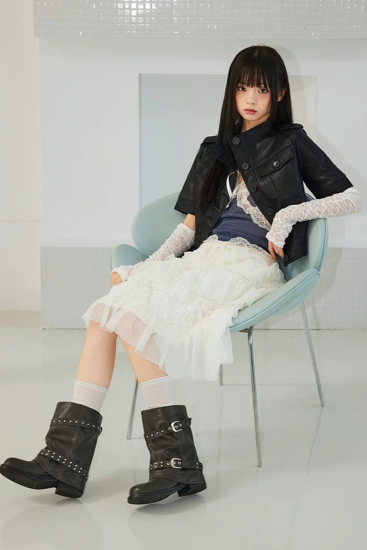 Thick-Soled Chunky Heel Slouchy Pants-Leg Boots