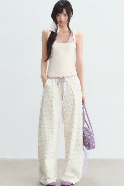 Halter Color-Blocked Camisole and Trousers Set