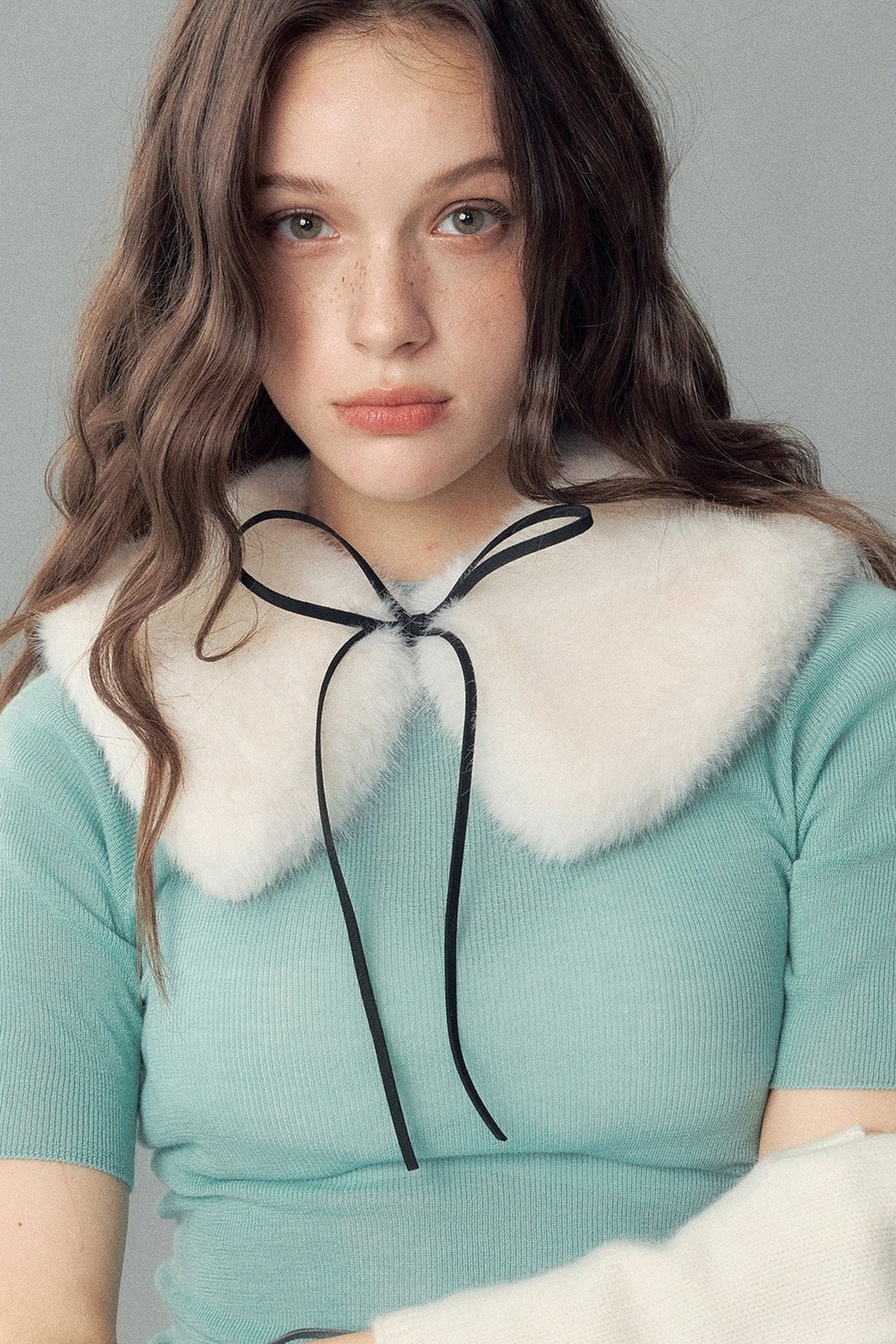 Retro Faux Fur Lace-Up Layered Collar