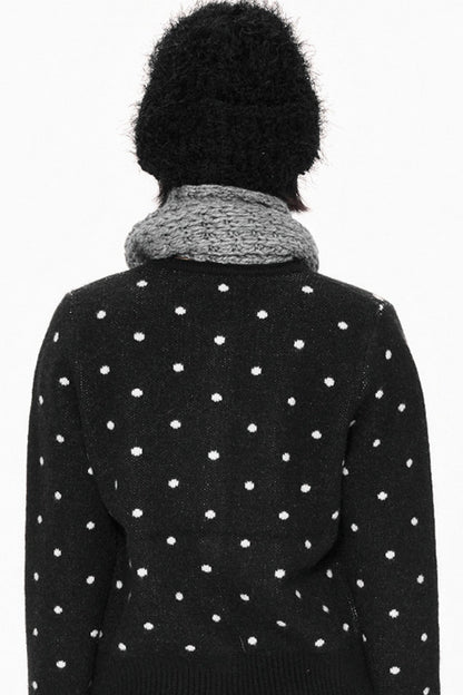 Polka Dot Short Knit Cardigan