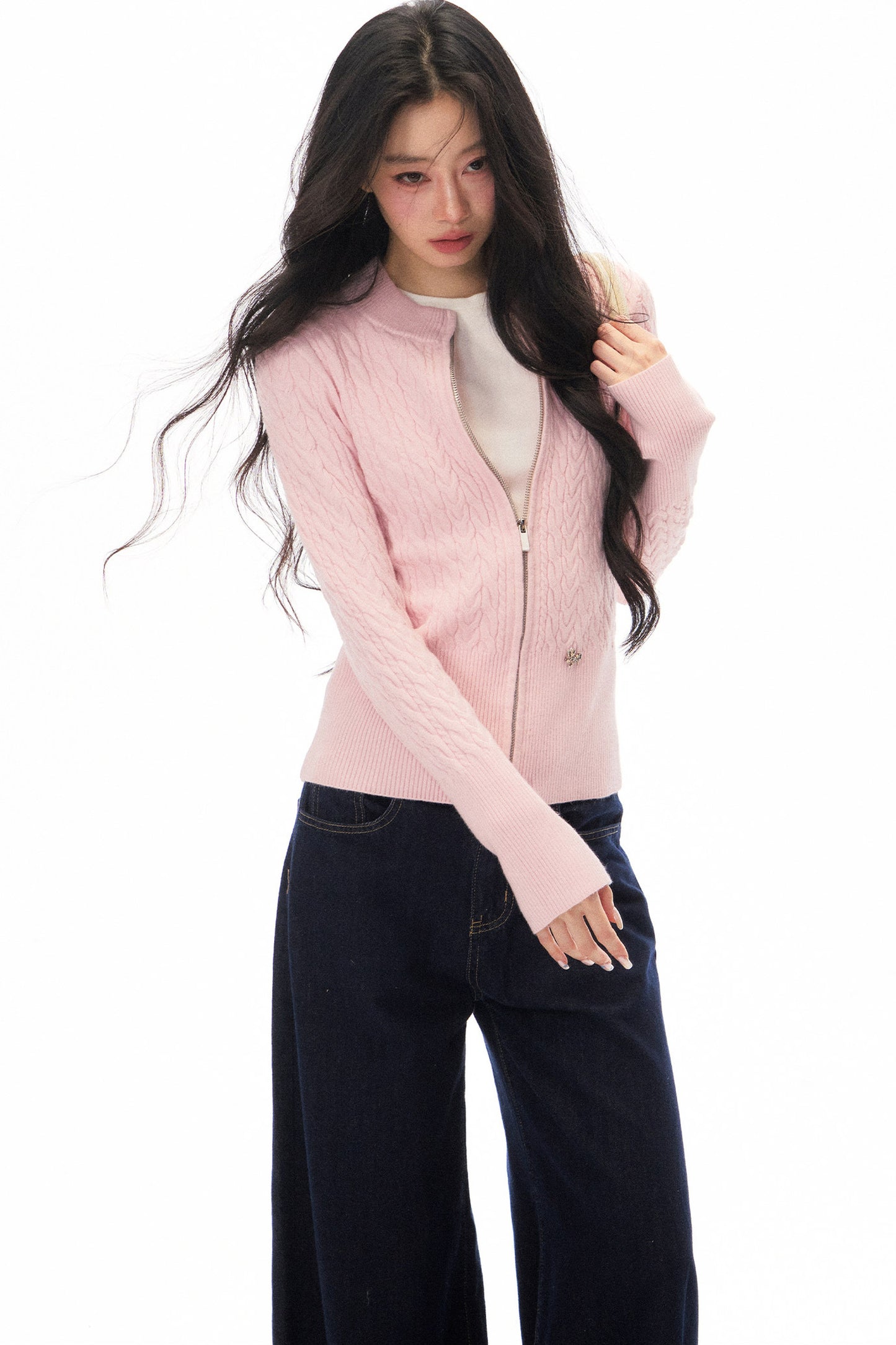 Long Sleeve Knitted Cardigan and Pants Set-Up