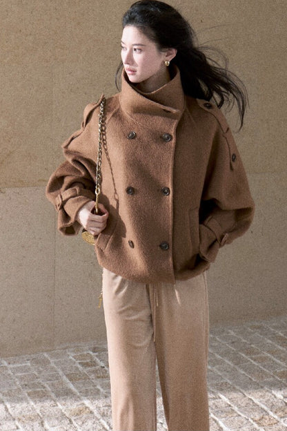 Lace Knit Long-Sleeve Top and Drape Velvet Straight-Leg Pants Set-Up