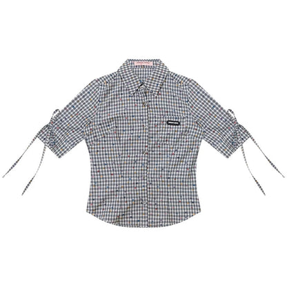 Retro Plaid Summer Blouse