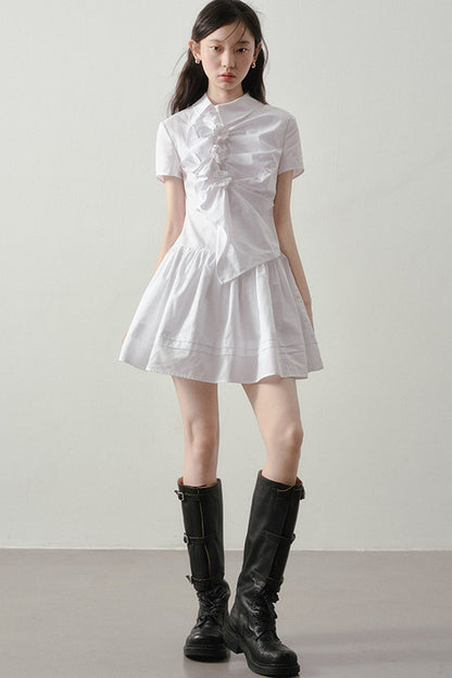 3D Floral Shirt Dress