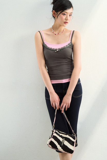 Contrasting Stitch Lyocell Camisole