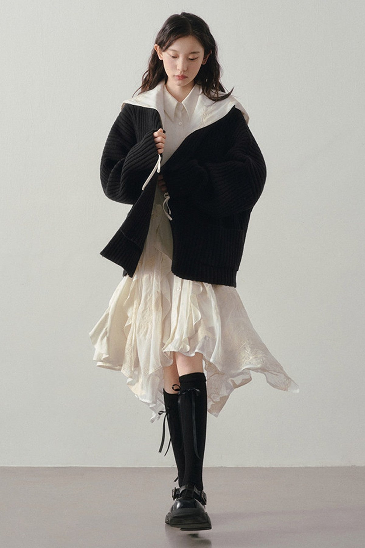 Loose Striped Knit Cardigan