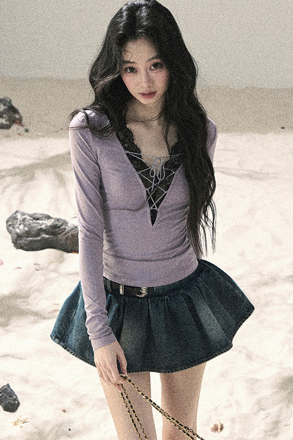 Iris Lace V-Neck Top