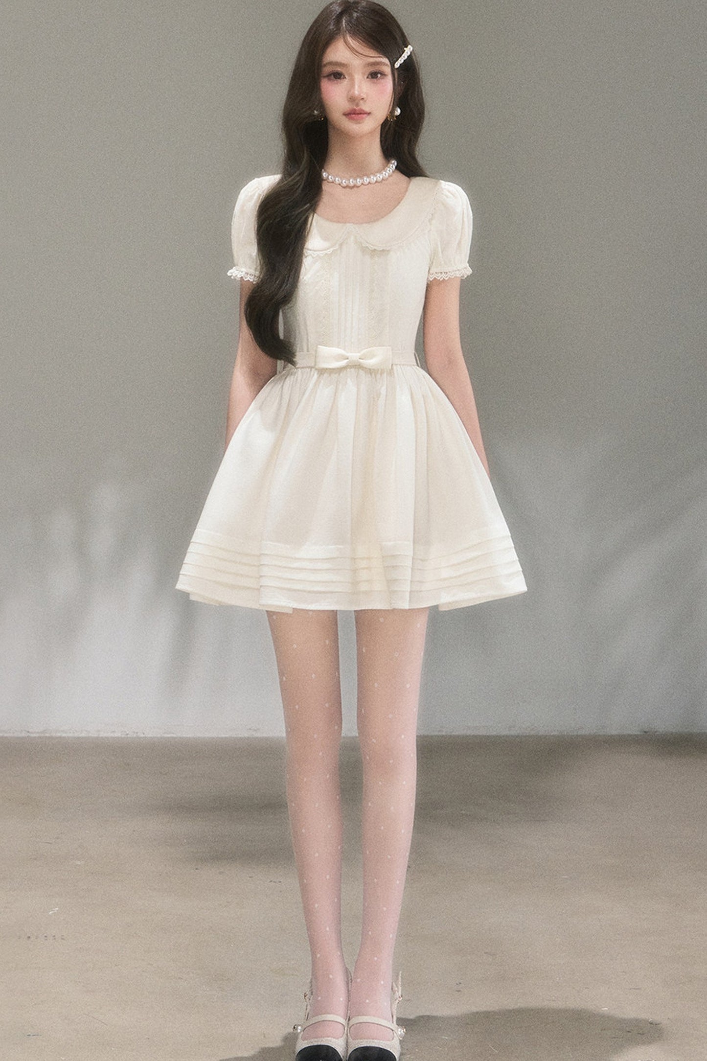 Robe trapèze blanche pure conte de fées