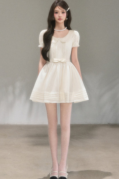 Robe trapèze blanche pure conte de fées