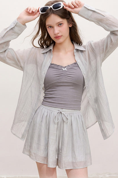 High-Waist-Camisole-Shirt-und-Rock-Set
