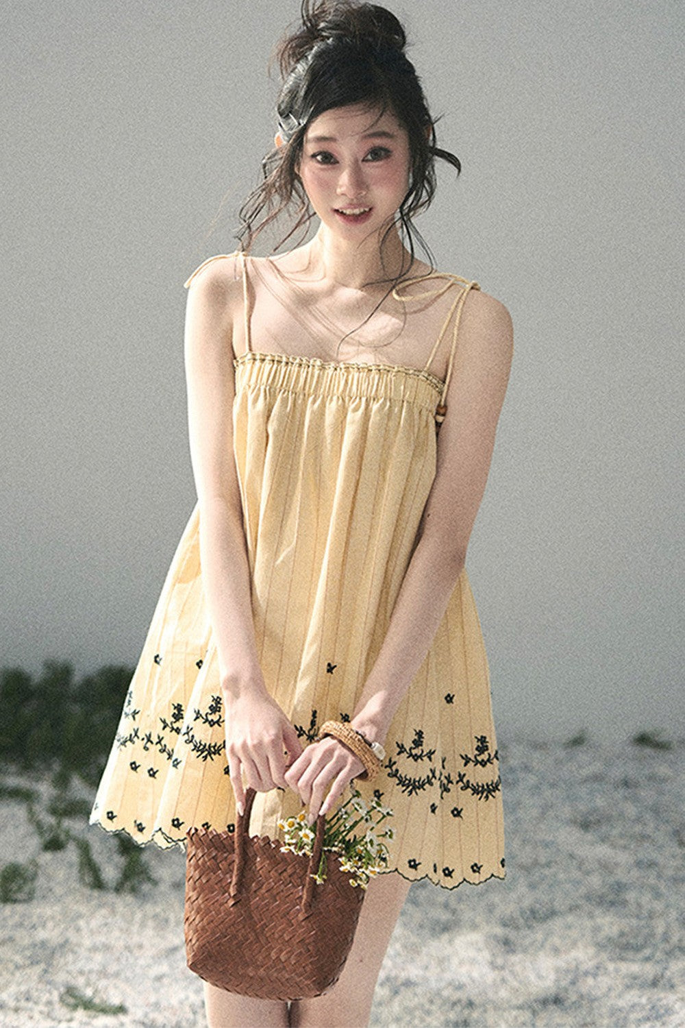 Double-Sided Wave Hem Dress