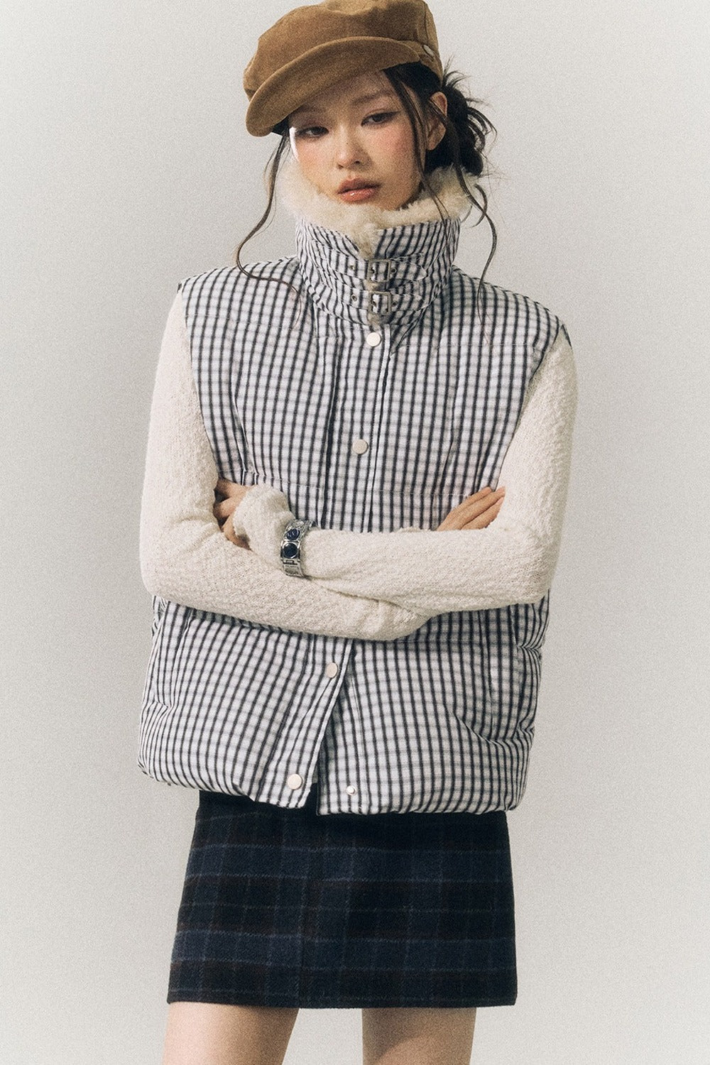 Stand Collar Padded Vest