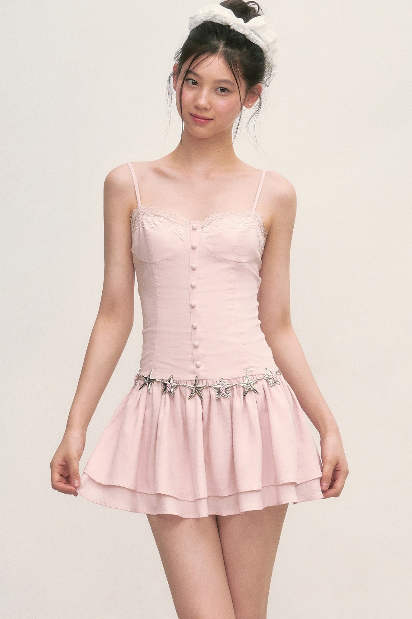 Ballet-Style Pink Suspender Dress