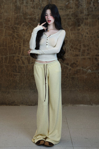 Solid Color Straight Sweatpants