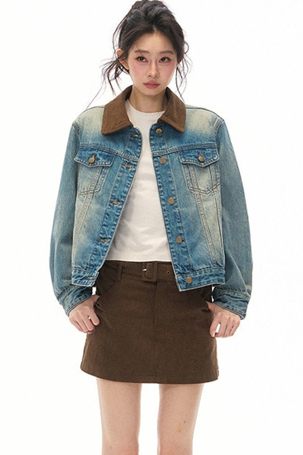 Blue Vintage Denim Jacket and Skirt Set-Up