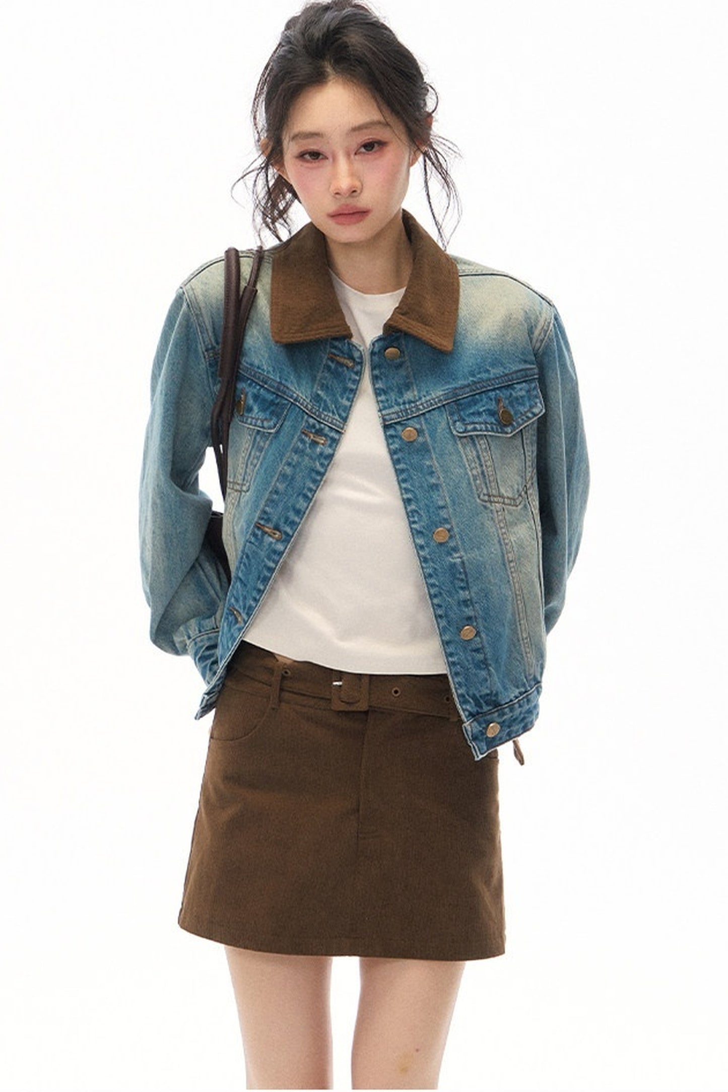 Blue Vintage Denim Jacket and Skirt Set-Up