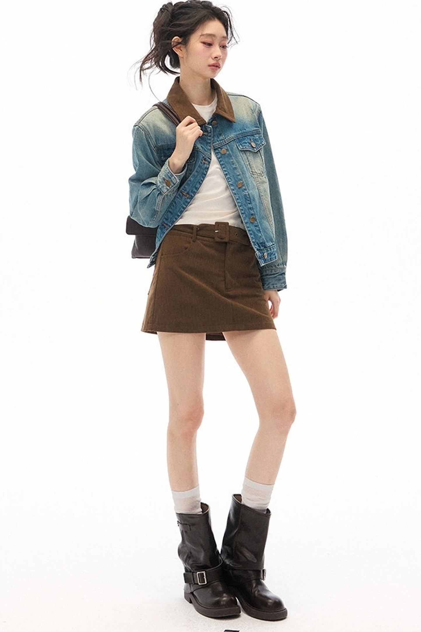 Blue Vintage Denim Jacket and Skirt Set-Up