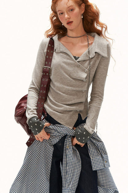 Layered-Look Long-Sleeve T-Shirt