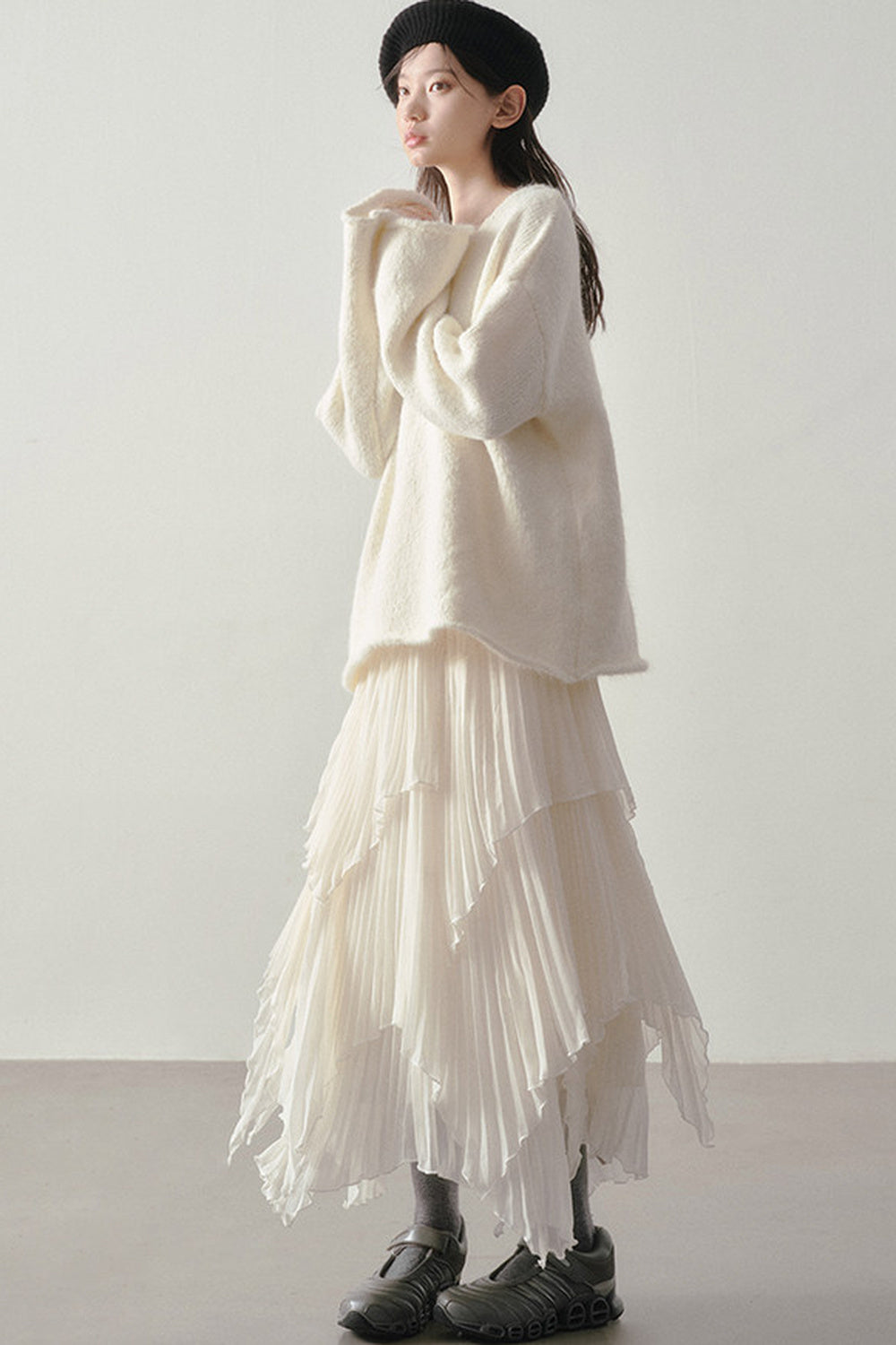 Cream Loose Knit Sweater