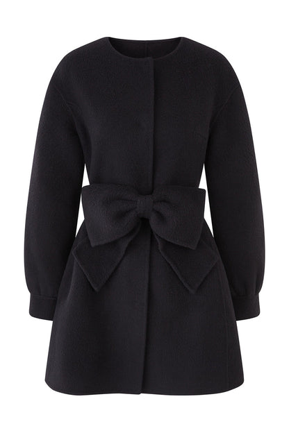 Bow Knot Woolen Jacket