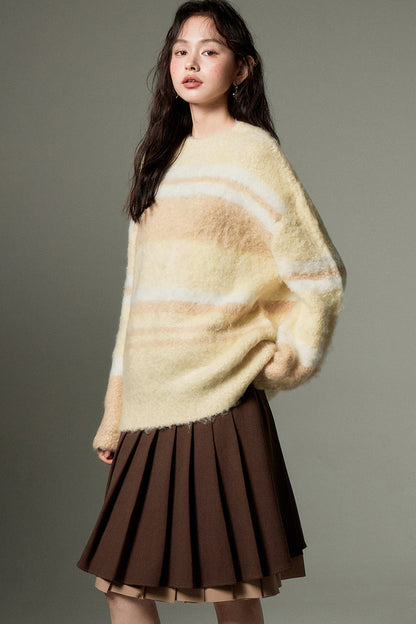Color-Block Striped Sweater