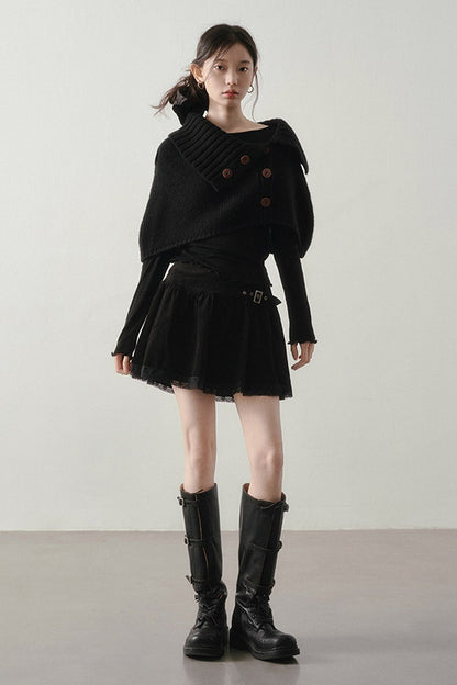 Lace Spliced Skirt