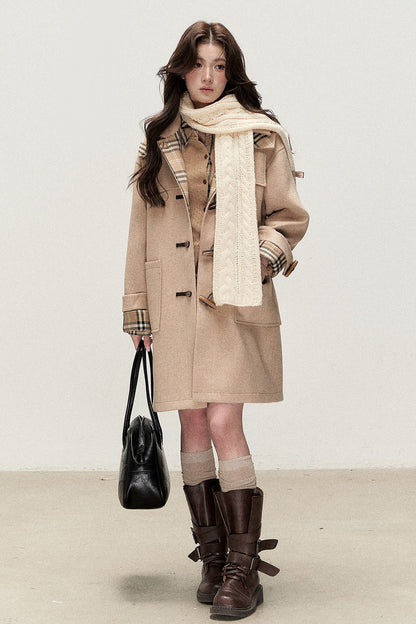 Retro Cream Baoli Duffle Coat