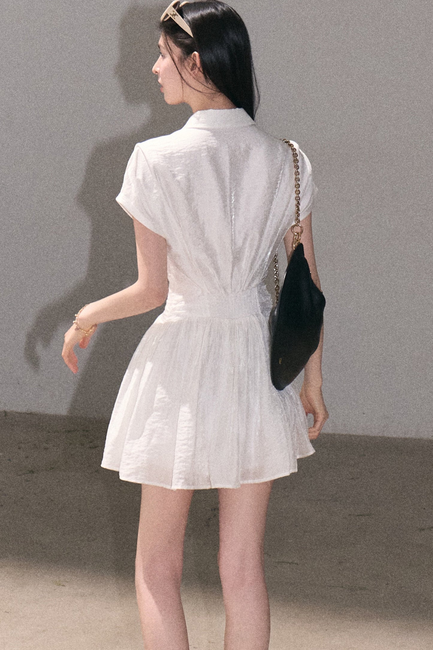 Lyocell Sheer Tie-Up Dress