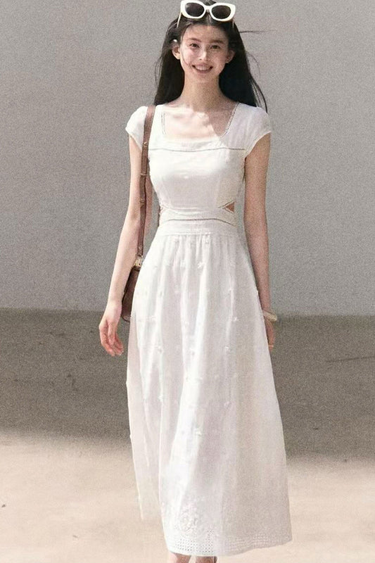 Besticktes Jacquard-Spitzenkleid