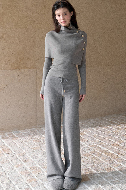 Autumn Thoughts Cape Knit Top and Base Layer Set