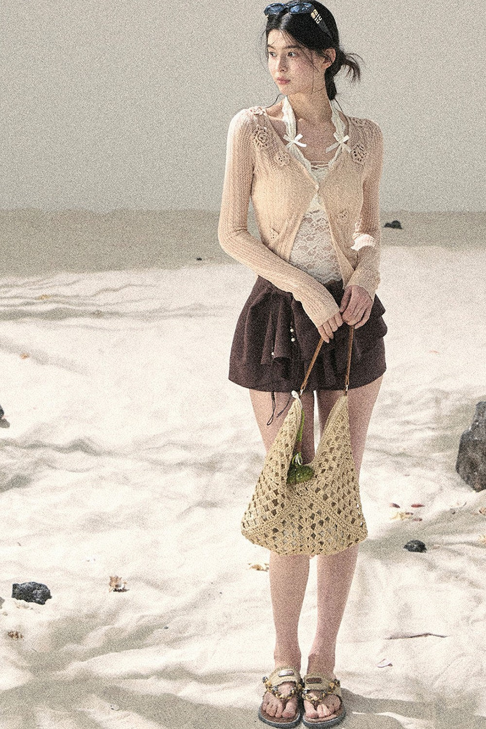 French Thin Sun Protection Cardigan Set-Up