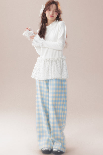 Polka Dot Ruffle Base Layer Top