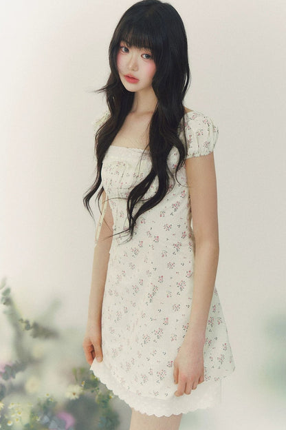Floral Polka Dot A-Line Dress