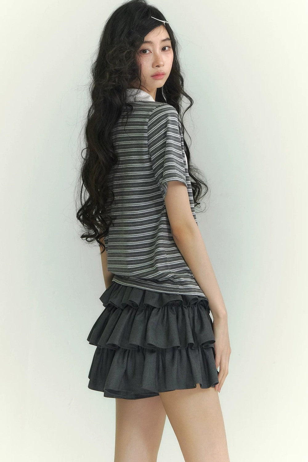 Somesowe Tie-Neck Striped T-Shirt