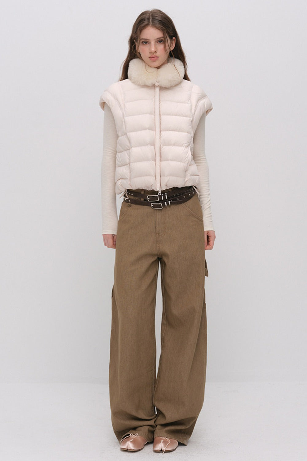 Convertible Detachable Knit Sleeve Down Vest
