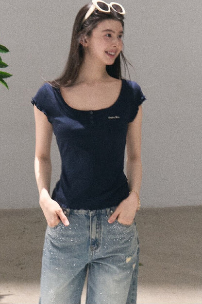 Lyocell Wool Embroidered Top