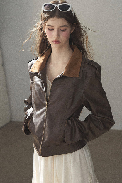American Motorcycle Style PU Leather Jacket