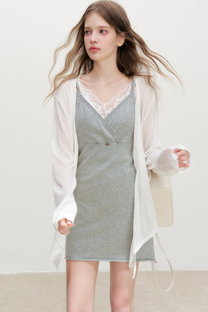 Knitted V-Neck A-Line Dress