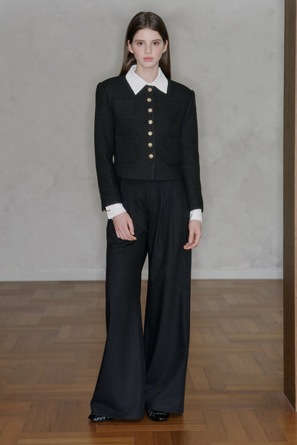 Pantaloni drappeggiati a vita alta