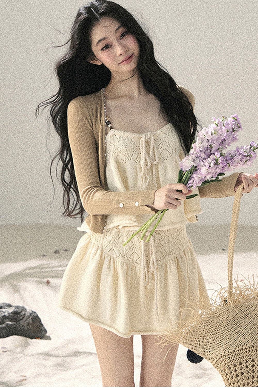 French Sun Protection Knit Cardigan Set