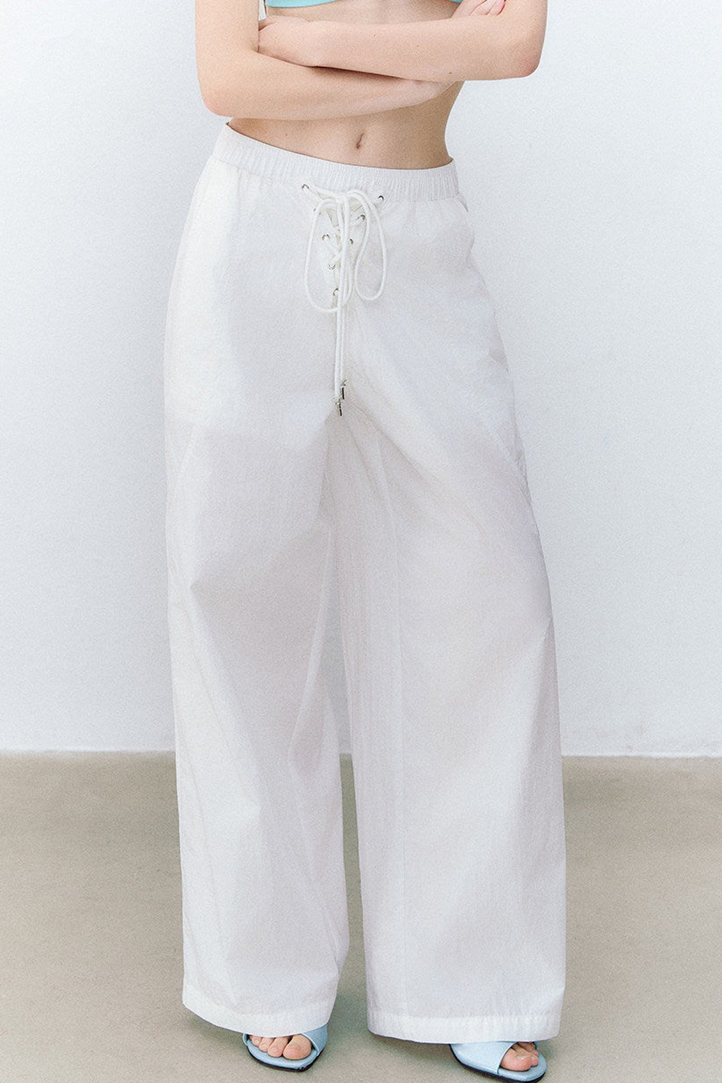 Drawstring Straight-Leg Pants