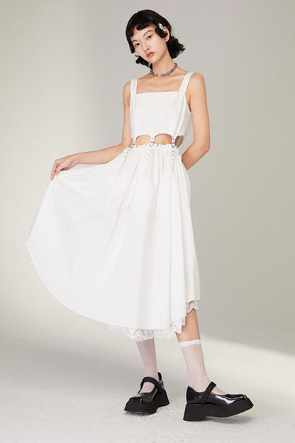 Black Mid-Length Camisole Dress