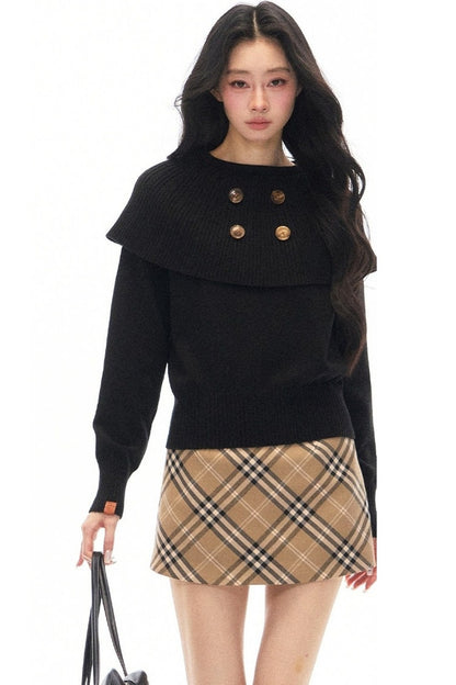 Skirt and Shawl Knit Top Set-Up