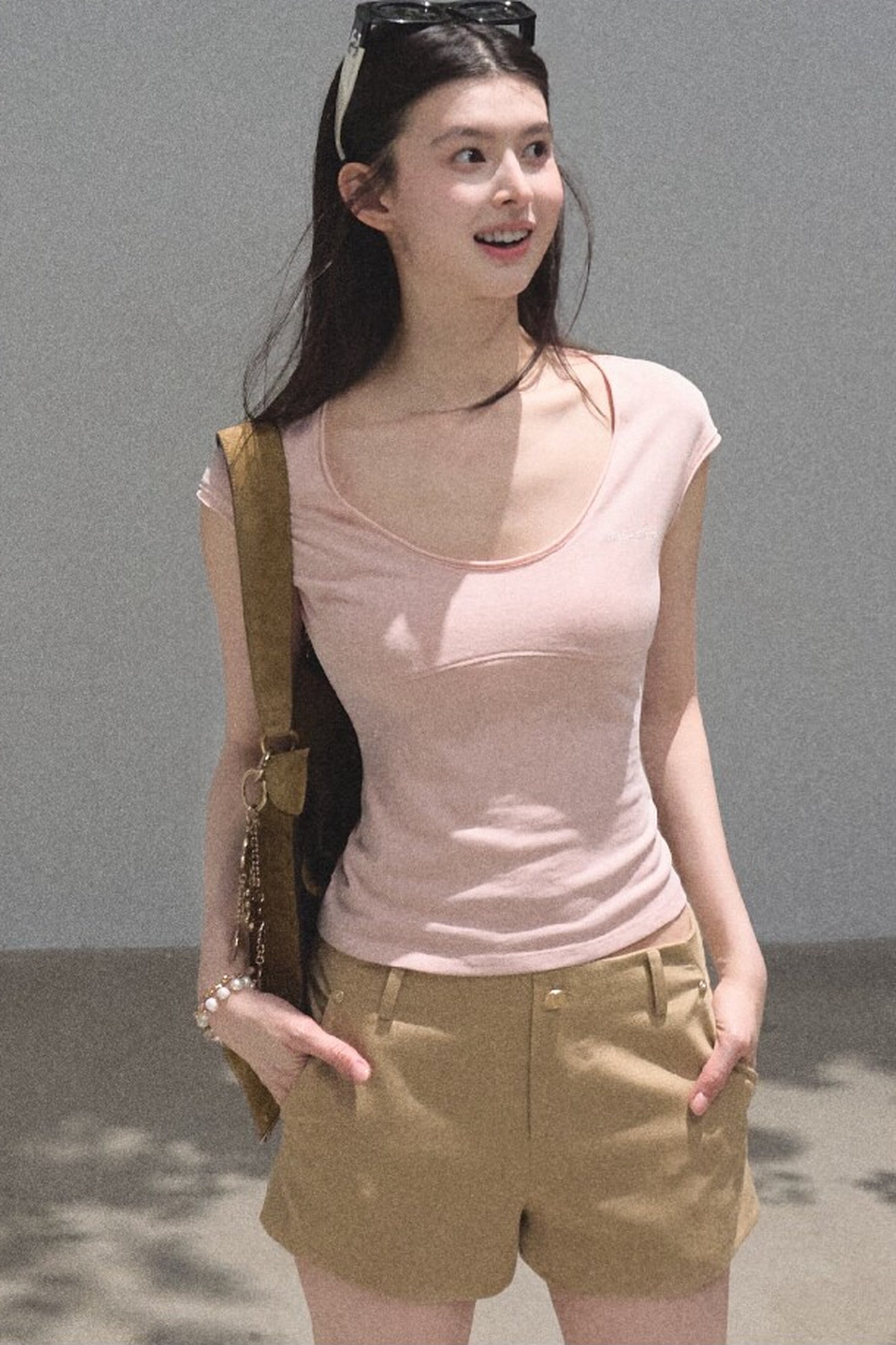 Slim-Fit High-Waisted Suit Shorts